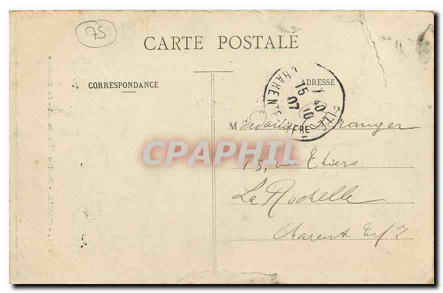 CPA Paris Buttes Chaumont Le Rocher  — Rückseite
