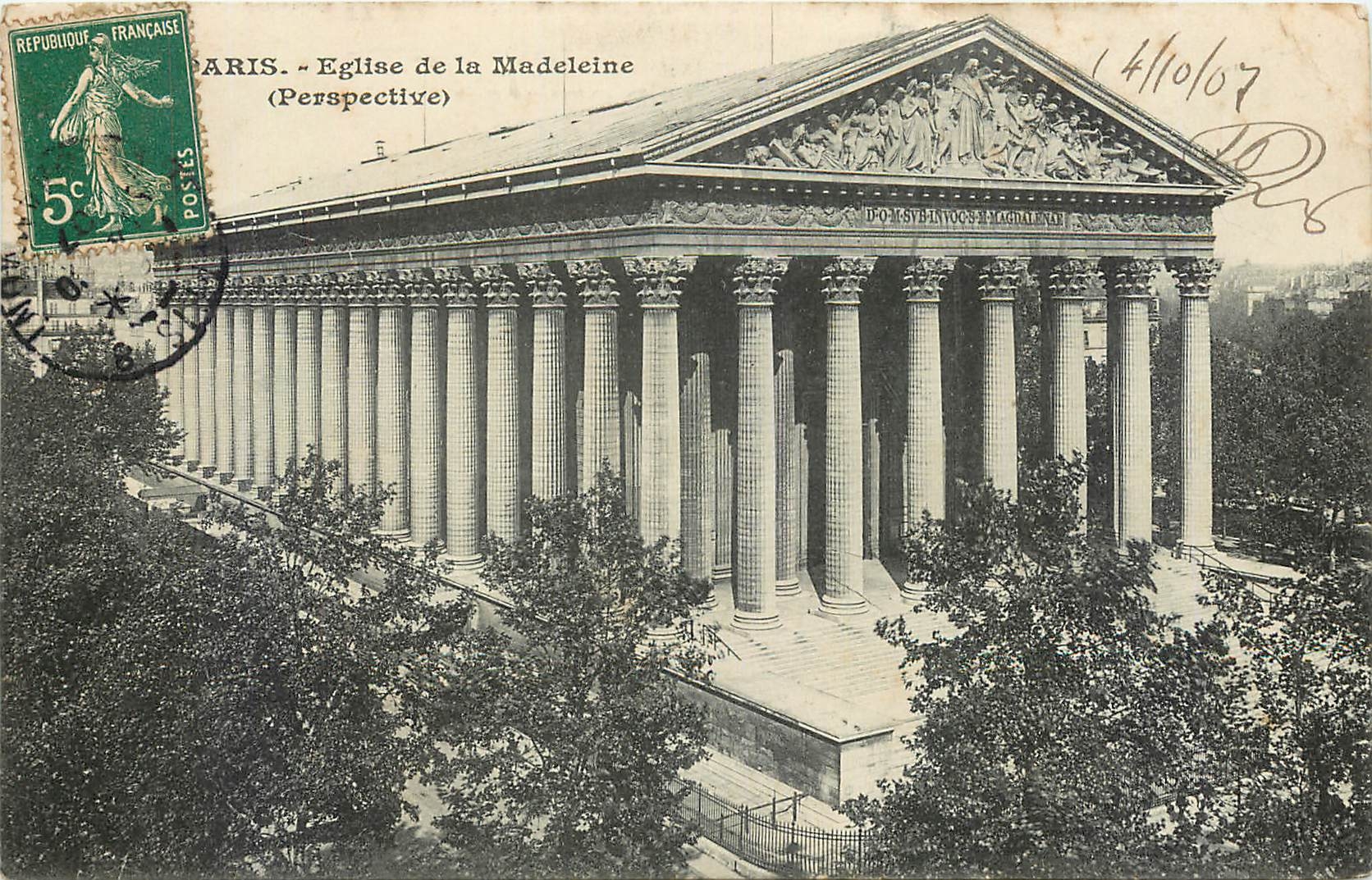 CPA Paris Eglise de la Madeleine Perspective 