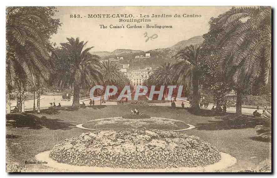 CPA Monte Carlo Les Jardins du Casino Boulingrins 