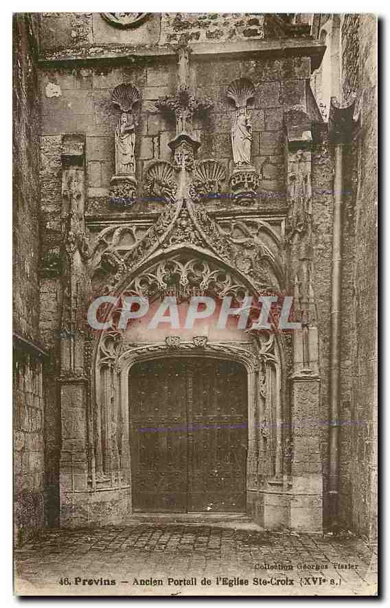 CPA Provins Ancien Portail de l'Eglise Ste Croix 