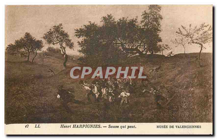 CPA Henri Harpigniers Sauve qui peut Musee de Valenciennes 