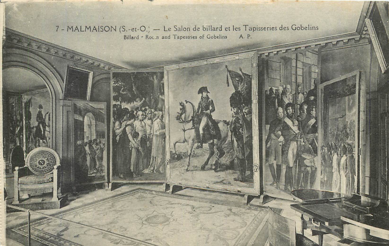 CPA Malmaison S et O Le Salon de billard et les Tapisseries des Gobelins 