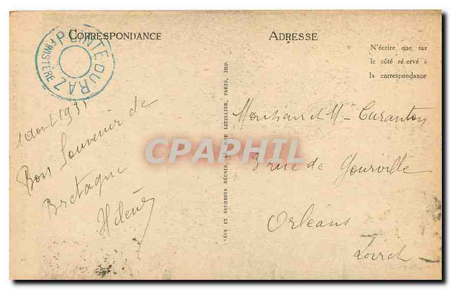 CPA La Pointe du Raz Gramboliar La Chambre d'Olivier  — Rückseite