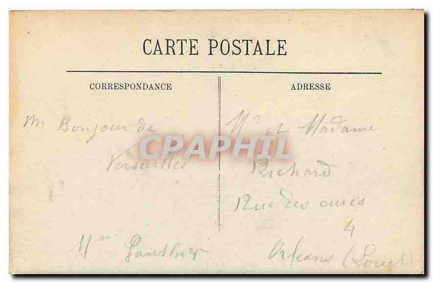 CPA Versailles Le Bassin de Latone Le Tapis Vert et le Canal  — Verso