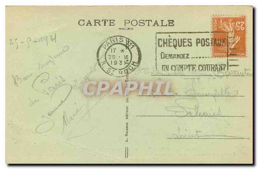 CPA Paris Eglise Saint Sulpice Le Choeur  — Verso