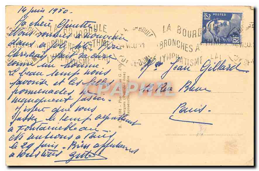 CPA L'Auvergne Poetique La Bourboule Vue generale  — Rückseite