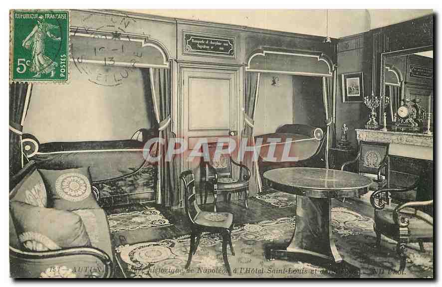 Intérieur historique de Napoléon à l'Hôtel Saint-Louis — éditeur A. M. L. — n° 154