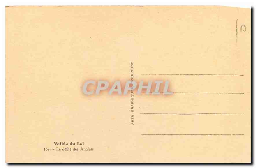 CPA Vallee du Lot Le defile des Anglais  — Rückseite