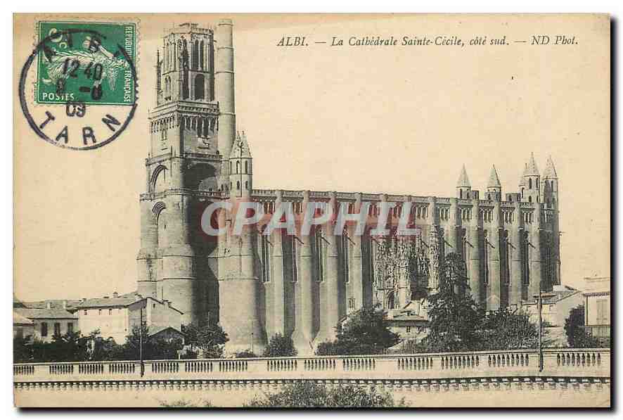 CPA Albi La Cathedrale Sainte Cecile cote sud 