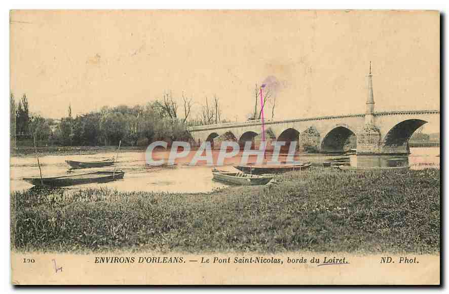 Umgebung von Orléans — Brücke Saint-Nicolas, Ufer des Loiret — ND. Fotografie