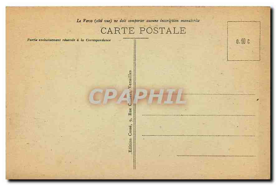 CPA Versailles Vue prise a vol d'oiseau sur le Parc le Chateau et la Ville  — Verso