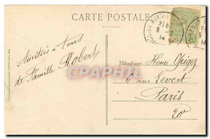 Monte-Carlo — Salle de Concert — Édition Gilletta, n° 713 — Rückseite