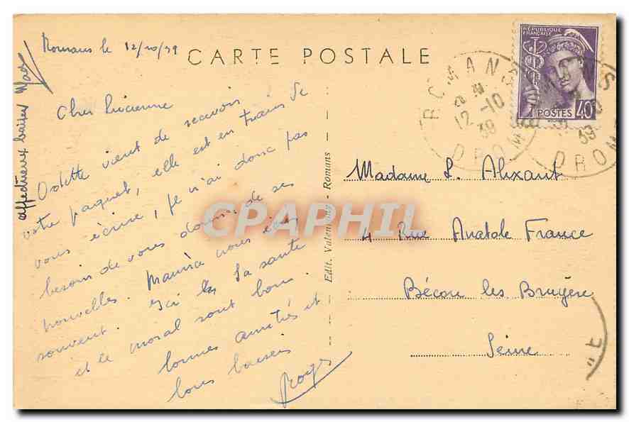 CPA Dauphine le Vercors Route des Grands Goulets  — Rückseite