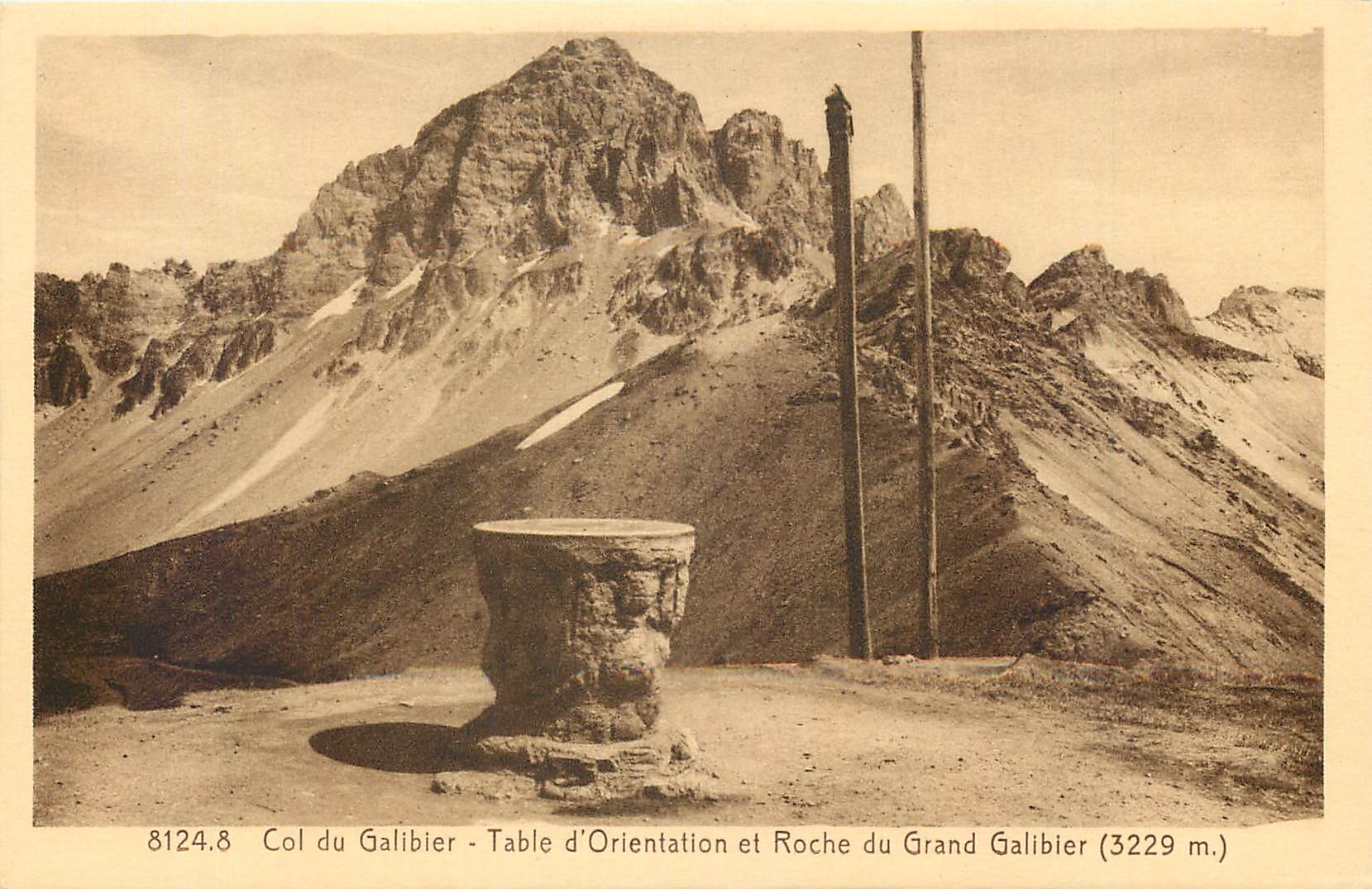 CPA Col du Galibier Table d'Orientation et Roche du grand Galibier 