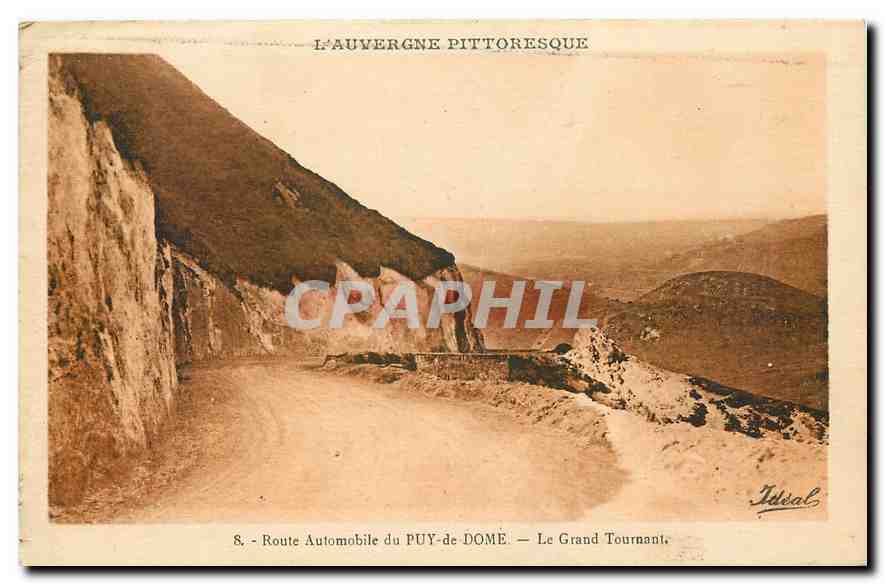 CPA L'Auvergne pittoresque route Automobile de Puy de Dome le Grand Tournant 