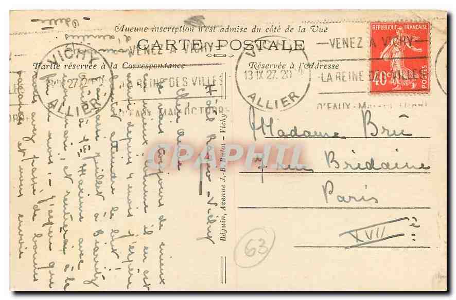 CPA L'Auvergne pittoresque route Automobile de Puy de Dome le Grand Tournant  — Verso