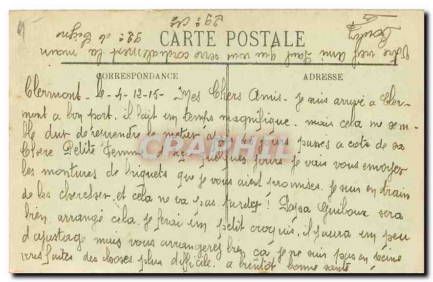 CPA Auvergne Puy de Dome les domes sud et le Col de Ceyssat  — Verso