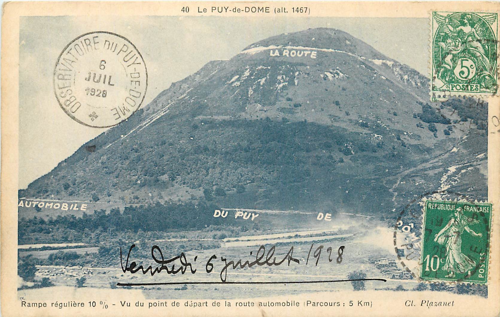 Le Puy-de-Dôme (alt. 1467) — vue du point de départ de la route automobile — éditeur Cl. Plazanet