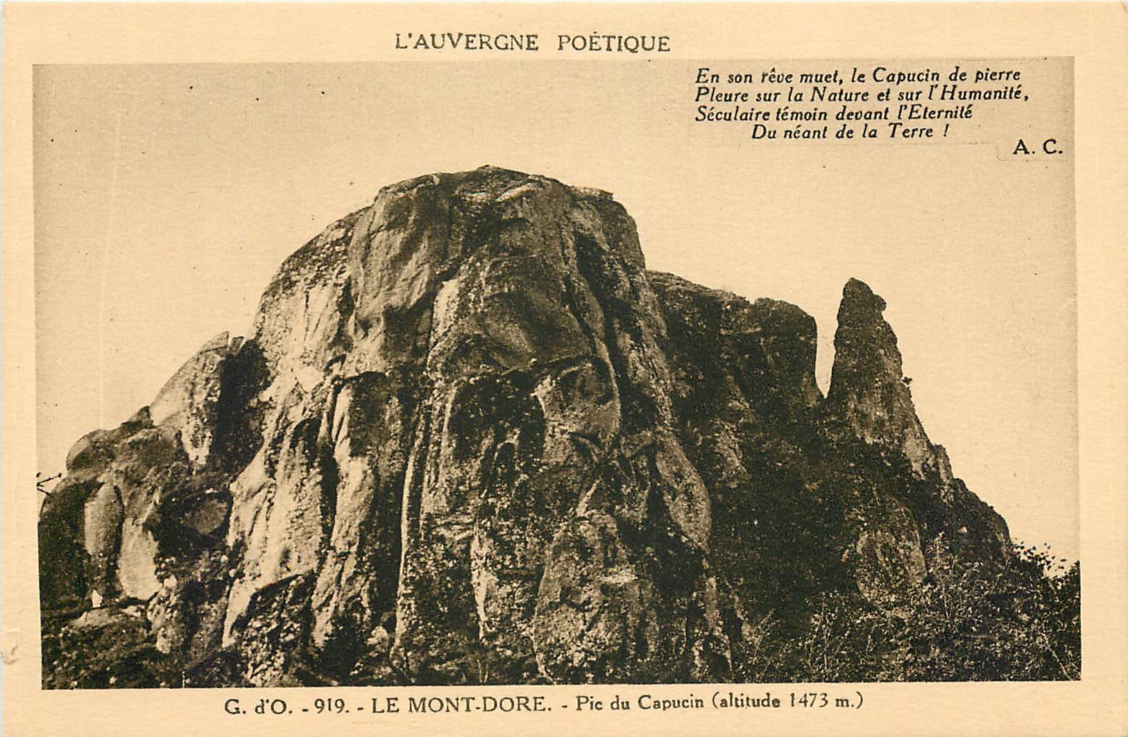 CPA L'Auvergne poetic le Mont Dore pic du Capucin 