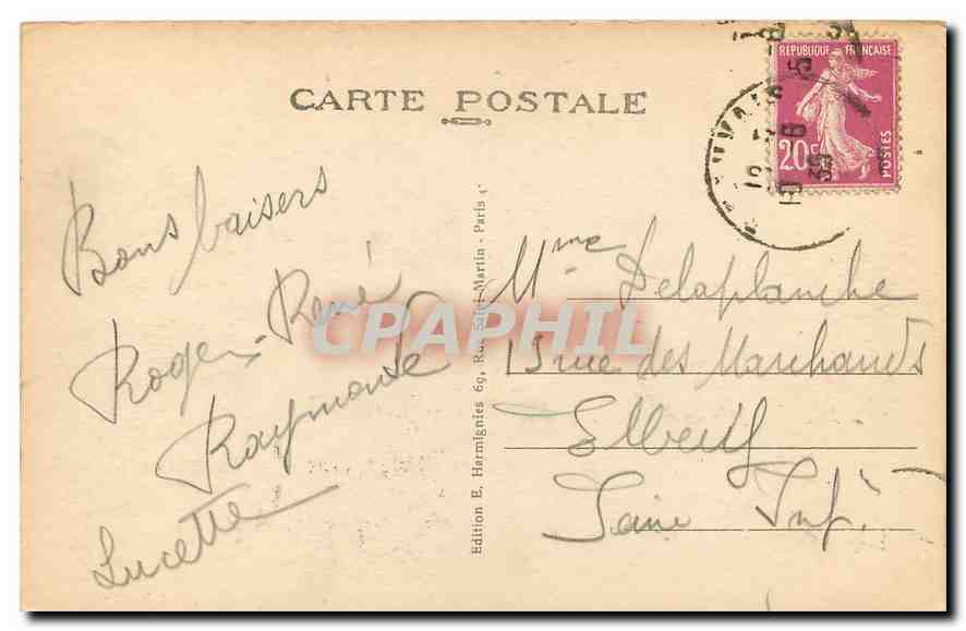 CPA Beauvais vue generale a droite la Cathedrale a gauche l'Eglise Saint Etienne  — Rückseite