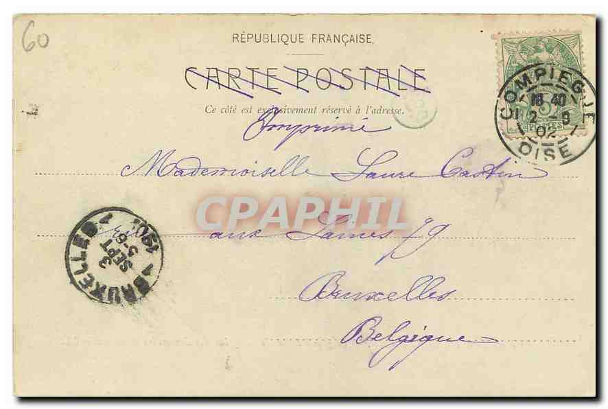 Château de Compiègne — Le grand Salon de Réception des Souverains étrangers — LL. Bonisoire, n°16 — Verso