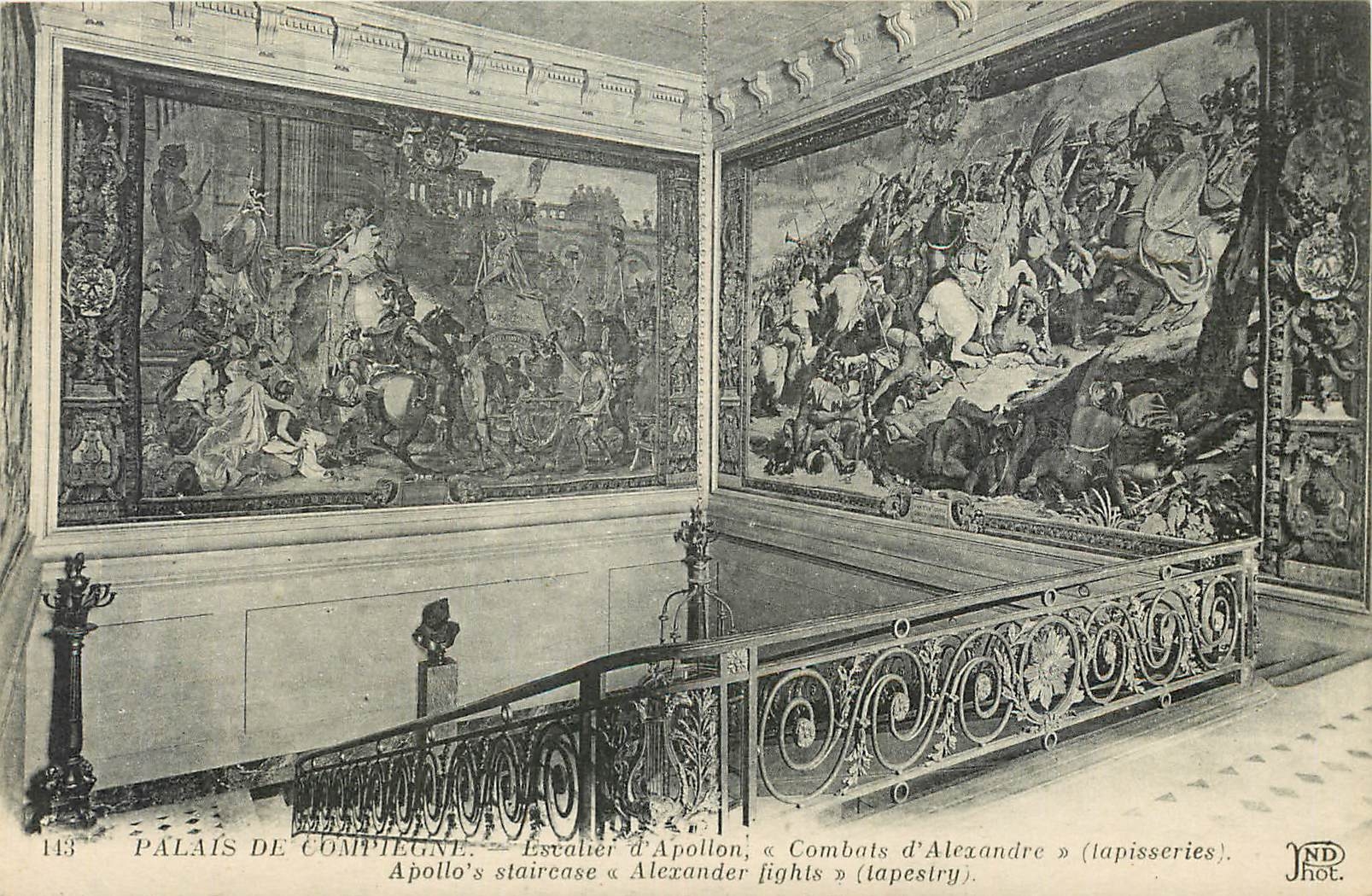 CPA Palais de Compiegne Escalier d'Apollon combats d'Alexandre tapisseries 
