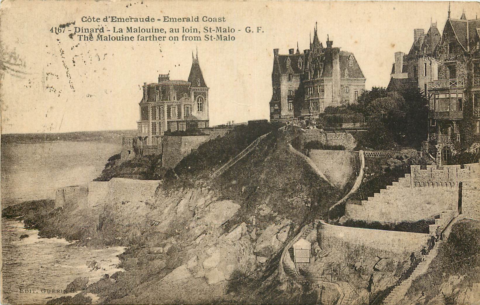 Dinard - La Malouine, au loin, St-Malo - G.F. - Édit. Guérin