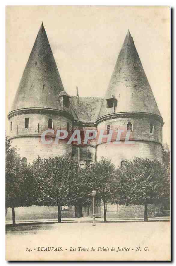 CPA Beauvais les Tours du Palais de Justice 