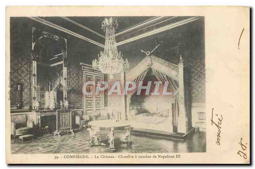 CPA Compiegne le Chateau Chambre a Coucher de Napoleon III 