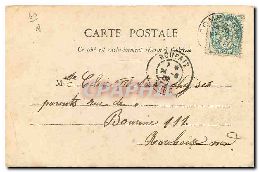 CPA Compiegne le Chateau Chambre a Coucher de Napoleon III  — Rückseite