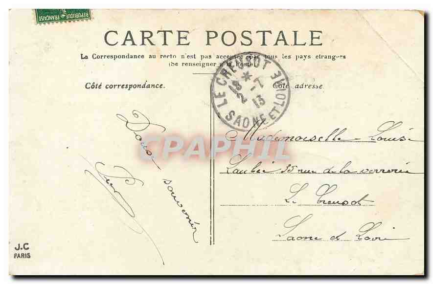 CPA Paris la Place de la Concorde  — Rückseite