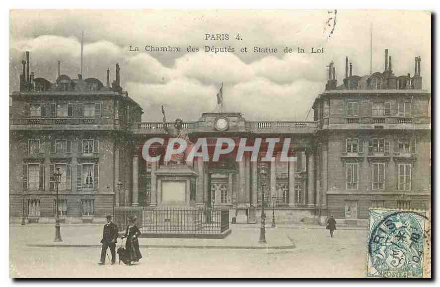 CPA Paris la Chambre des Deputes et Statue de la Loi 