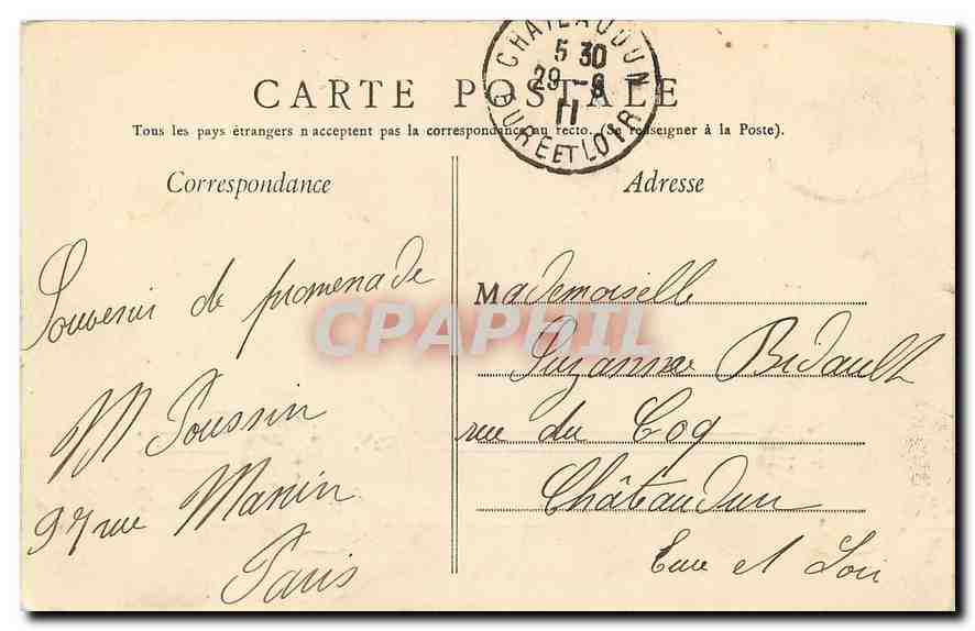 CPA Paris Buttes Chaumont Rochers et Pont suspendu  — Rückseite