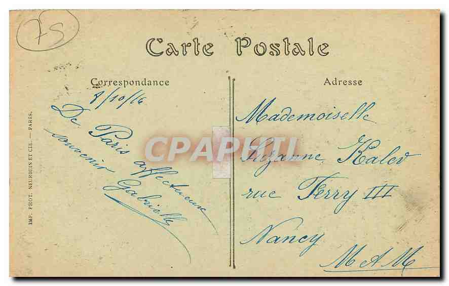 CPA Paris Hotel des Invalides le Tombeau de Napoleon  — Rückseite
