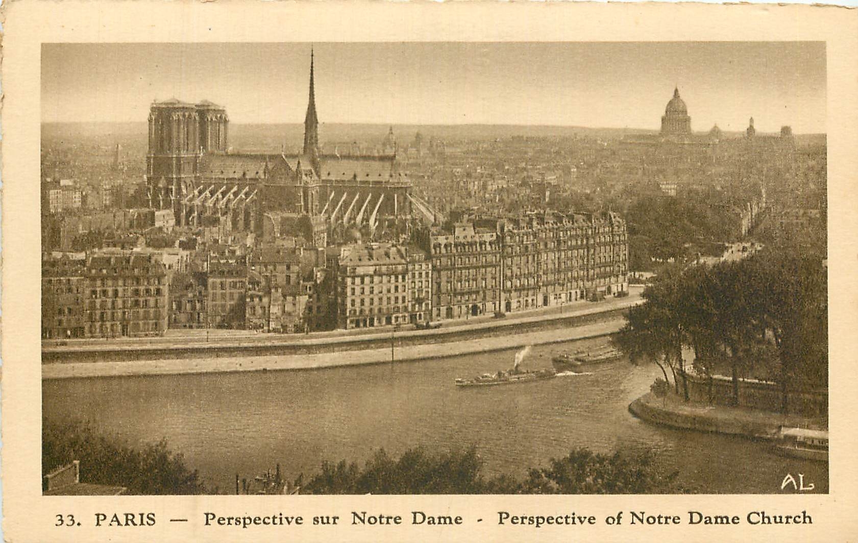 CPA Paris Perspective sur Notre Dame 