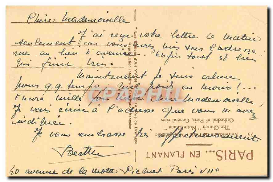 CPA Paris en Flanant Notre Dame de Paris vue generale  — Verso