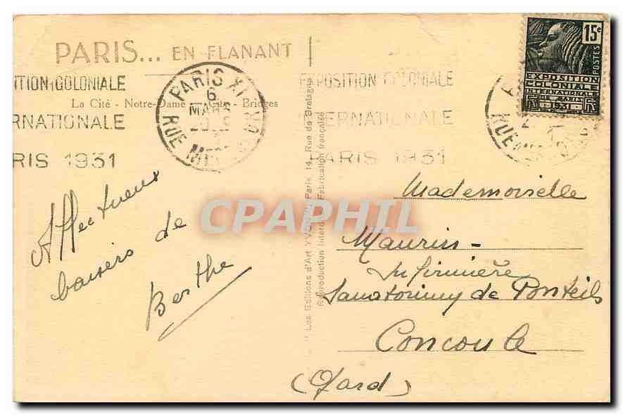 CPA Paris en Flanant la Cite Notre Dame  — Verso