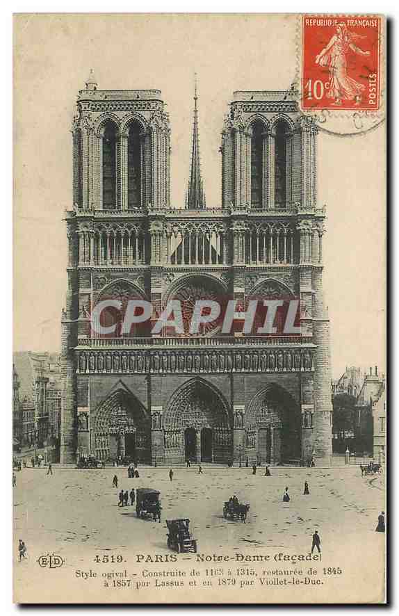 CPA Paris Notre Dame Facade 