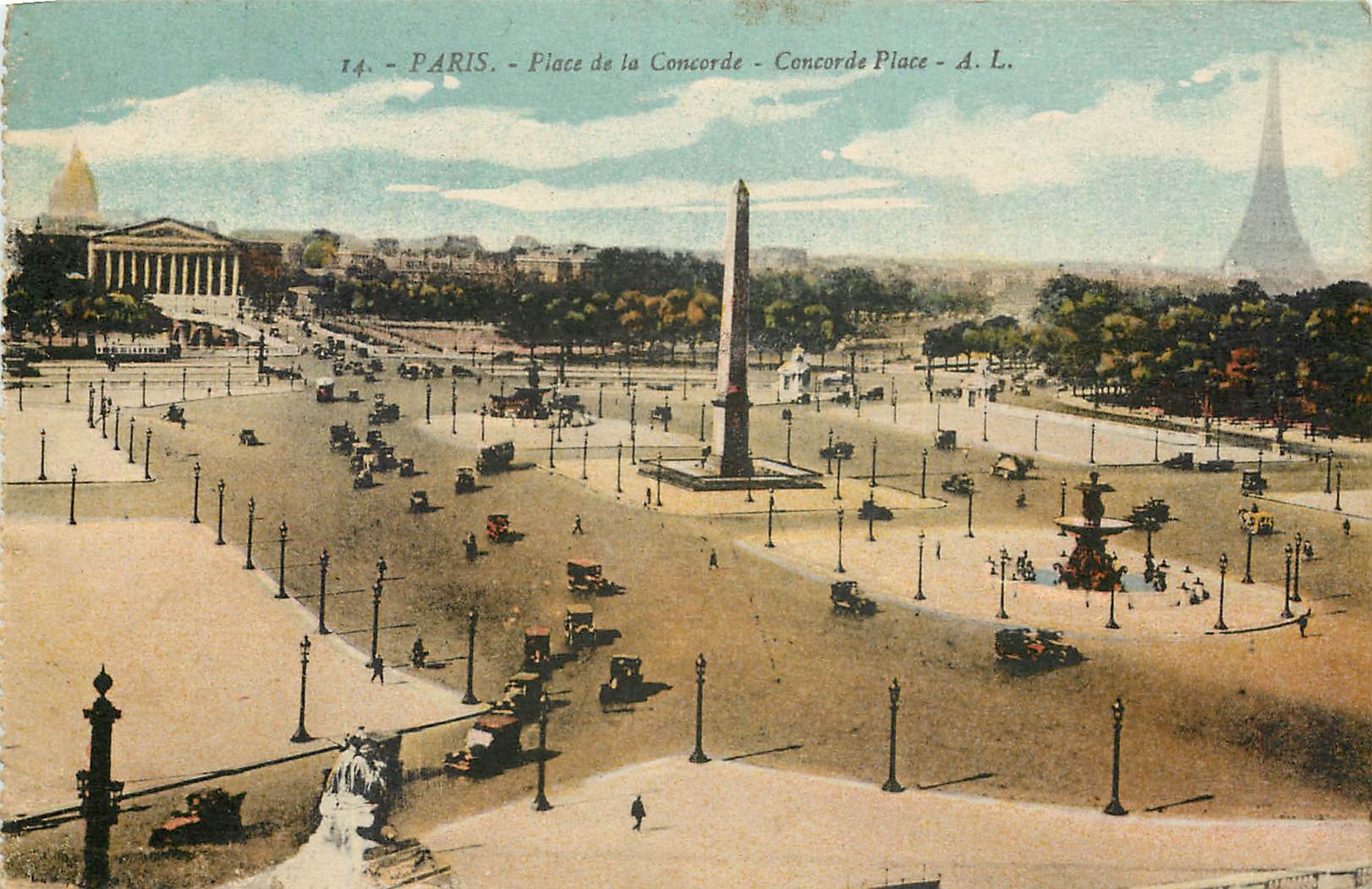 CPA Paris Place de la Concorde Tour Eiffel