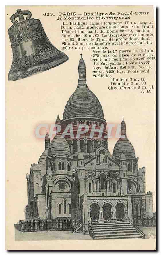 CPA Paris Basilique du Sacre Coeur de Montmartre et Savoyarde Cloche