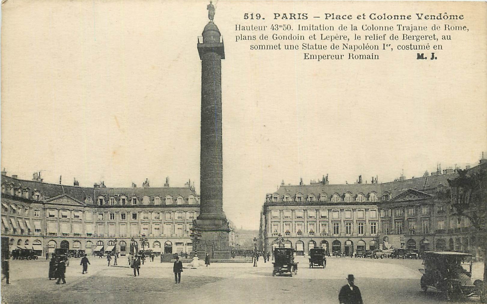 CPA Paris Place et Colonne Vendome 