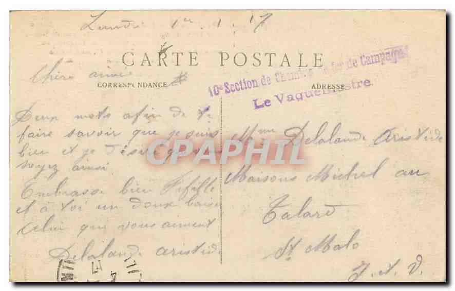 CPA Paris Place et Colonne Vendome  — Rückseite