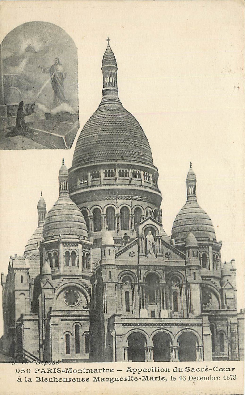 CPA Paris Montmartre Apparition du Sacre Coeur a la Bienheureuse Marguerite Marie le Decembre 1673 