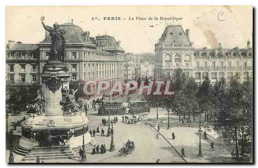 CPA Paris la Place de la Republique 