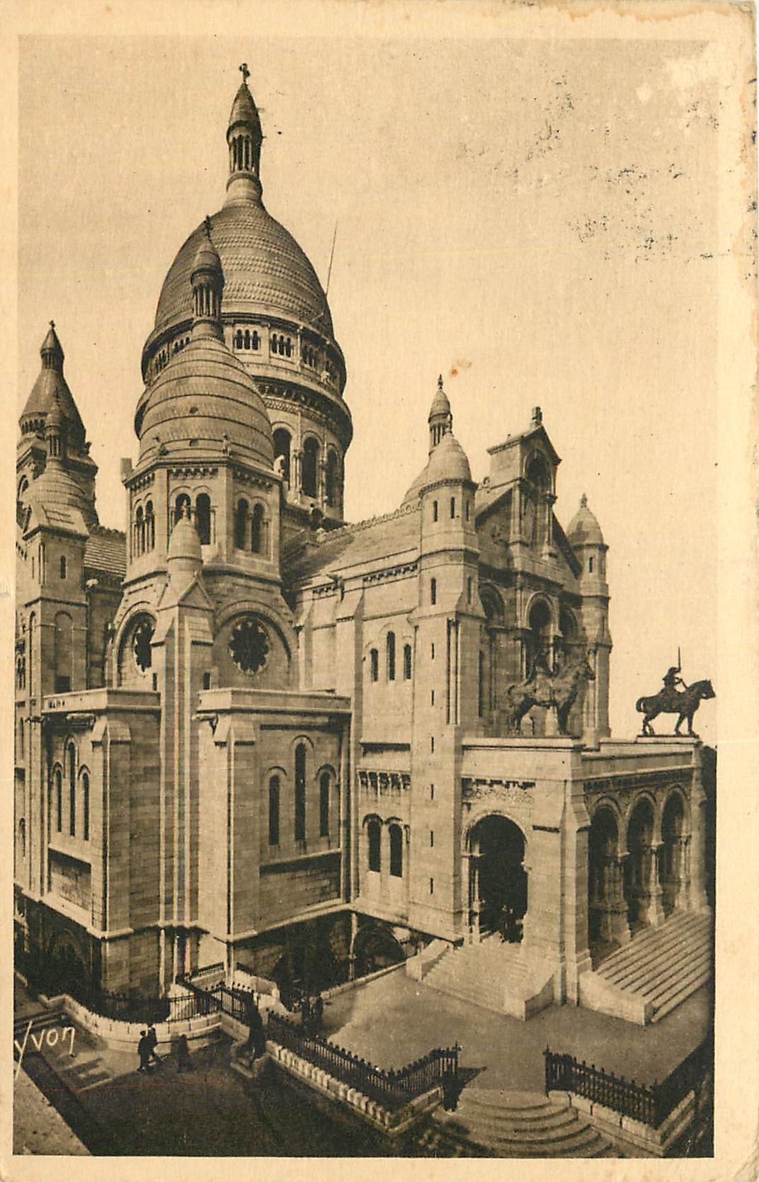 CPA Paris en Flanant Montmartre la Basilique du Sacre Coeur 