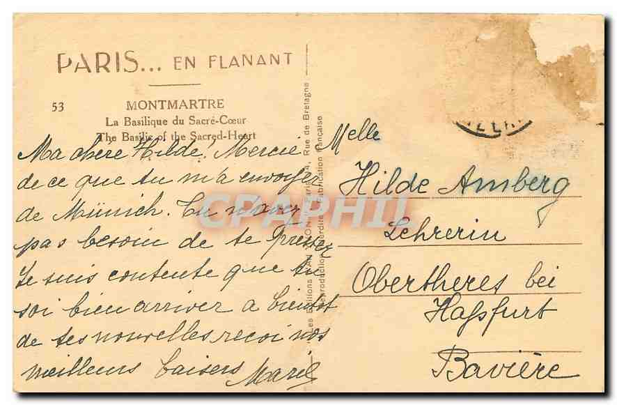 CPA Paris en Flanant Montmartre la Basilique du Sacre Coeur  — Rückseite