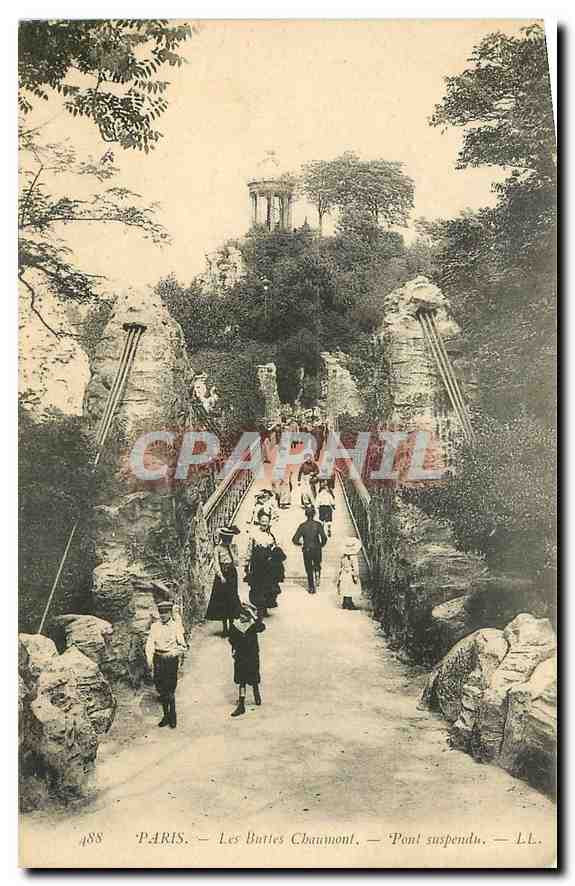 CPA Paris les Buttes Chaumont Pont suspendu 