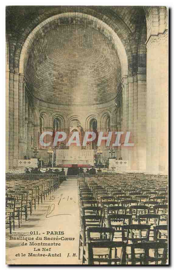 CPA Paris Basilique du Sacre Coeur de Montmartre la Nef et le Maitre Autel 