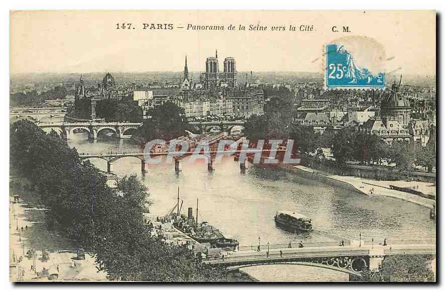 CPA Paris Panorama de la Seine vers la cite 