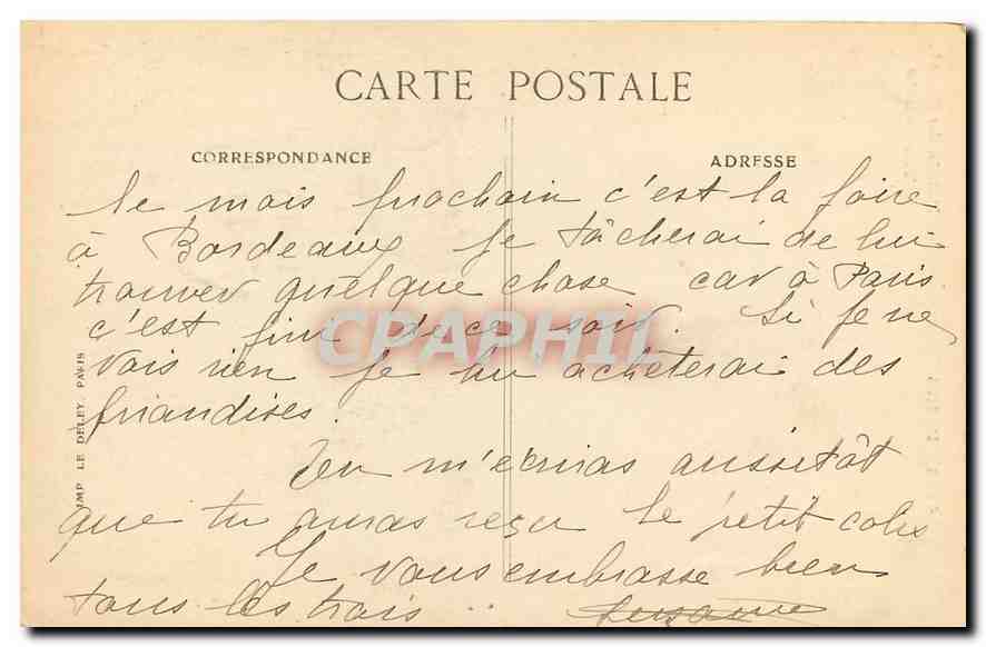 CPA Paris Palais du Senat  — Verso